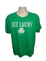 Irish Shamrock Get Lucky Adult Large Green TShirt - £15.71 GBP