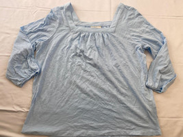 MSRP $50 Style Co Textured Peasant Top Spacious Skies Blue Size Large (DEFECT) - £8.75 GBP