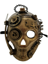 Steampunk Skeleton Skull Gold Halloween Masquerade Mask - £19.77 GBP