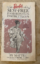 Vintage 1963 Barbie Sew-Free Fashion-Fun 1712 Day In The Town Instructio... - £7.89 GBP