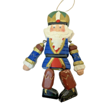 Vintage 1995 Mercuries Folk Art Painted Wooden Nutcracker Ornament 5.75 x 3.25&quot; - £8.71 GBP