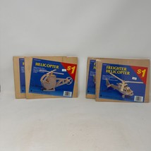 Wooden Craft Assembly Helicopter Lot Puzzle Toy Brand NEW 4 Pack - $7.04