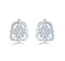 1/5Ct TW Diamond Cluster Studs in Sterling Silver - £36.97 GBP