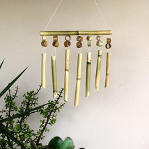 Large windchime for outdoors 14" Garden gift Patio eco-friendly bamboo Decor Jap - $35.00