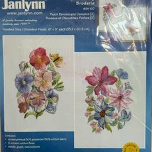 Janlynn Embroidery Peach Pansies  &amp; Clematis Flowers Cross Stitch Kit 94... - £15.79 GBP