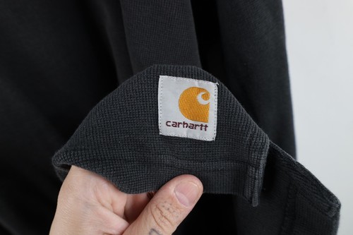Vtg Carhartt Mens 2XL Faded Spell Out Thermal Waffle Knit Long Sleeve T-Shirt Item image 4