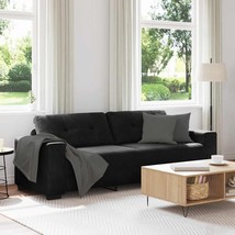 3-Seater Sofa Black 180 cm Velvet - $9,395.95 MXN