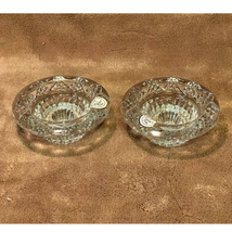 Vintage Pair of Cut Lead Crystal Round Footed Candle Holders-NEW - £15.96 GBP