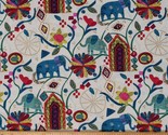 Cotton Elephants Flowers Collage Sheet Music Metallic Fabric Print BTY D... - $11.95