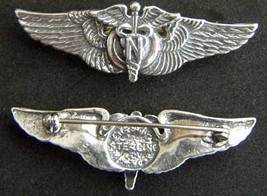 WWII Flight Nurse Wings Luxenberg Sterling Silver   - $65.00