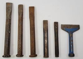 *K5) Vintage Mixed Lot 6 Machinist Metal Chisels Punches Tools Dasco Sta... - $19.79