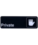 PRIVATE symbol Sign 3&quot; x 9&quot; Black Acrylic Plastic Door Wall Office WINCO... - $487.06 MXN