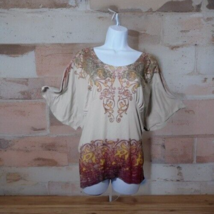 B Friends Womens XL Top Floral Scrollwork Beaded 3/4 Dolman Sleeves Tuni... - $6.88 B Friends Womens XL Top Floral Scrollwork Beaded 3/4 Dolman Sleeves Tuni... - $6.88