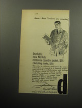 1957 Dunhill George W. Heller Norfolk Corduroy Country jacket Advertisement - £14.82 GBP