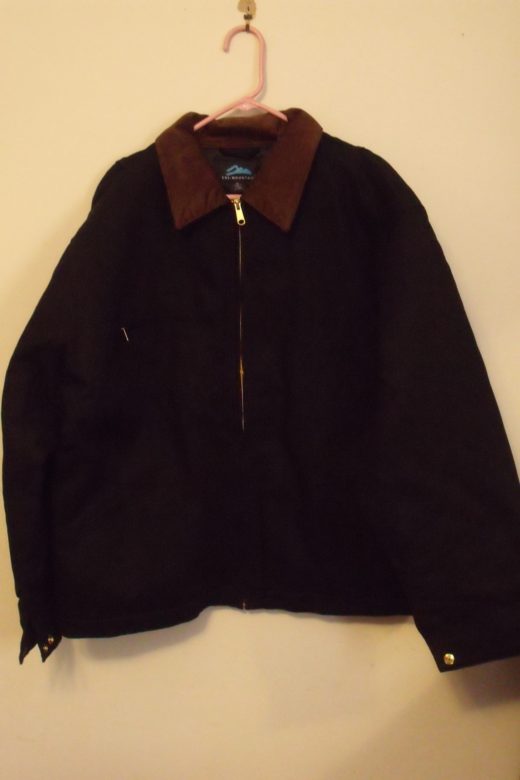 Primary image for Mens Tri Mountain NWT Black Cotton Canvas Work Jacket Full Zip Size 5XL