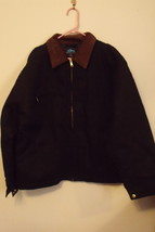 Mens Tri Mountain NWT Black Cotton Canvas Work Jacket Full Zip Size 5XL - £71.06 GBP