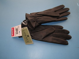 Fownes Genuine Leather Polyester Fleece Lined Women’s Gloves Black M  MSRP $80 - £25.08 GBP
