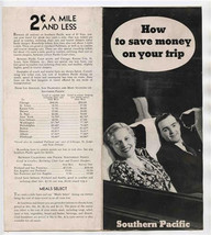 Southern Pacific Railroad How to Save Money on Your Trip Brochure 1930&#39;s - £29.13 GBP