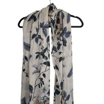 H&amp;M Rectangle Scarf One Size 83x33 Cream Floral Sheer Multicolor Womens - £12.56 GBP