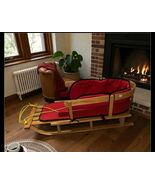 LL Bean Kids 40&quot; Large Wooden Pull Sled with Cushion Pad &amp; Rope Made In ... - $3,450.34 MXN