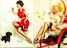 Gil Elvgren 1994 Sexy Pin-Up 6&quot;x4&quot; Canvas Postcard Lot #5 - $5.99