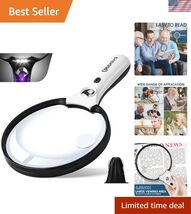 Large Magnifying Glass with Light, Magnifier 10X 20X 45X Handheld Illumi... - $38.13