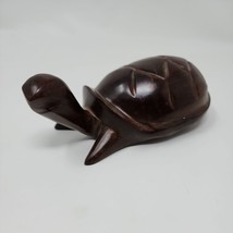 Vintage Wooden Art Hand Carved Longevity Sea Turtle 7in Long 4in Wide U68 - £17.30 GBP