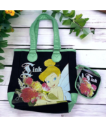 Disney Tinker Bell Bag Shoulder Purse Black Green With Wallet Tink - £15.83 GBP