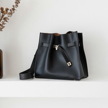En s leather shoulder bag fashion fold dating bag high end cowhide compound bucket bags thumb200