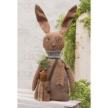 folk art primitive country Easter Dave Spring Bunny w Carrot Bag rabbit ... - £51.76 GBP