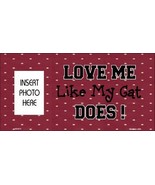 Cat Love Maroon Photo Insert Pocket Metal Novelty Small Sign SS-011 - £17.54 GBP