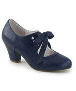 PINUP WIGGLE-32 Women&#39;s  2&quot; Cuban Heel Mary Jane Pump W/ Ribbon Tie Shoes - $87.46 CAD