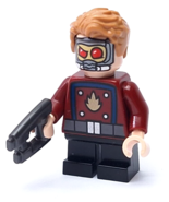 Lego Marvel Mighty Micros sh474 Star-Lord Short Legs Minifigure Weapon 7... - $5.17
