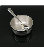 999 fine sterling silver handmade solid silver bowl and spoon sv120 - $291.18 CAD