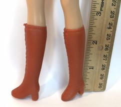 Vintage Barbie Francie Clone Dolls Tall Lace Up Plastic Boots Warm Brown - $12.00