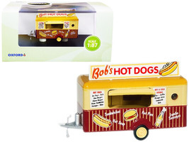 Bob&#39;s Hot Dogs Mobile Food Trailer 1/87 HO Scale Diecast Model Oxford Diecast - £23.01 GBP