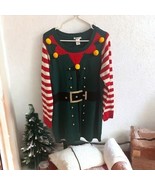 Isela Ugly Christmas Sweater Dress Elf Outfit Jingle Bells Womens Large ... - €22,20 EUR