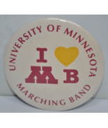 Vintage 80&#39;s University of Minnesota I Heart MB Marching Band 3&quot; Pinback... - $15.83