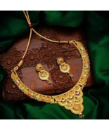 Joharibazar Rajwadi Gold Plated Kundan Meena Temple Choker Jewelry Set G... - $33.35