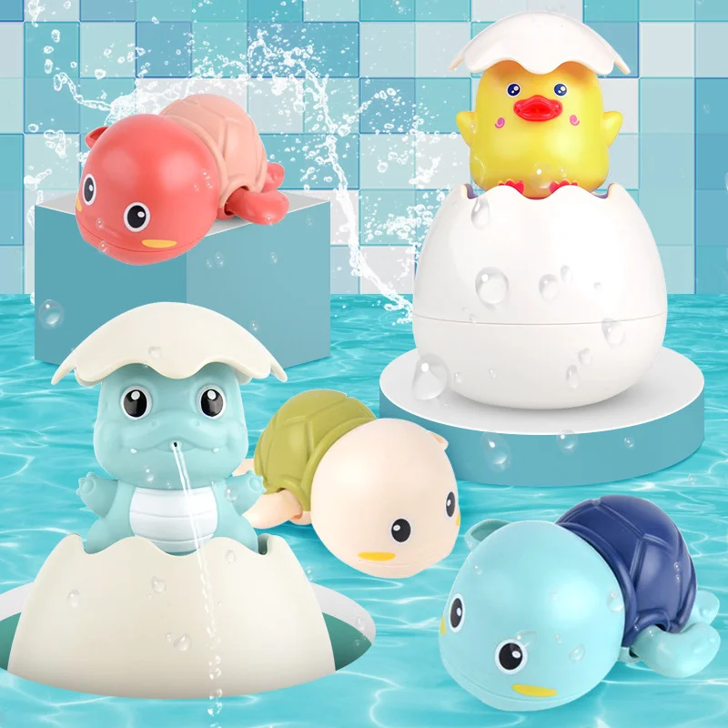 Baby Bathing Toy Kids Lovely Duck Rain Water Spray Eggs Sprout Hatching Dinosaur - £8.44 GBP