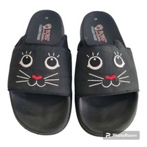 Skechers BOBS Women Size 7W Cat Pop Ups  Paws- i-tive Slide Sandal Black Comfort - £21.82 GBP