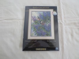 Dimensions Gold Collection Chickadees &amp; Lilacs 1/2 Cross Stitch Sealed Kit 35258 - £30.68 GBP