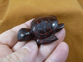 Y-TUR-SE-736 Red brecciated jasper SEA TURTLE gemstone figurine love turtles - £17.46 GBP