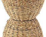 Deco 79 Rattan Handmade Side End Accent Table Woven End Table with Wood ... - $250.99