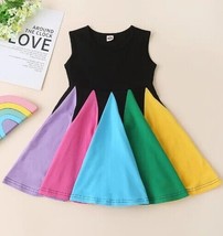 NEW Rainbow Girls Black Short Sleeve Dress - £10.04 GBP