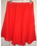 Vtg Skirt Womens Fashion collection Red Chiffon A line Lined Twirl Size M - £14.69 GBP