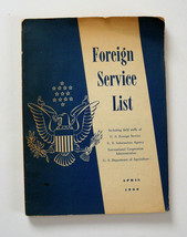 Foreign Service List  April 1960  Vintage Department of State Publication 6964 - £14.67 GBP