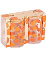 Set of 2 Orange/Clear  Canisters with Bamboo Sealed Lids 33.8 oz - $38.36