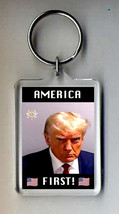 Trump America First Mug Shot Keyring NEW - $7.99