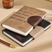 Thick 256 Pages PU Leather Office Journal A5 Notebook Lined Paper Writin... - £27.13 GBP